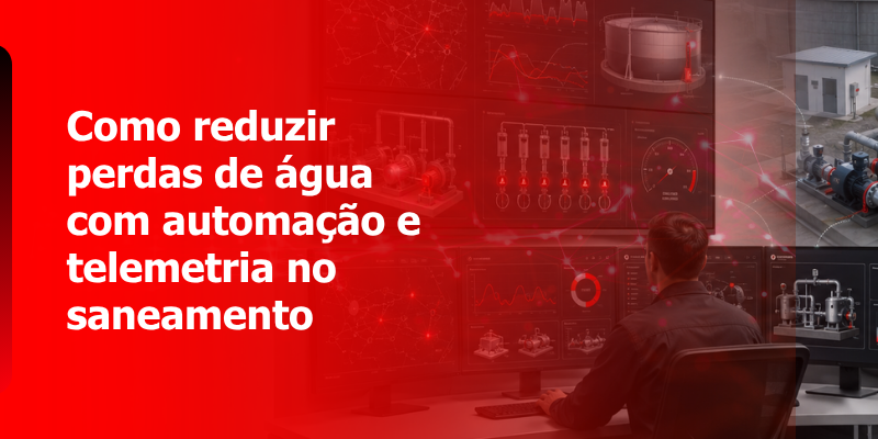 Telemetria para redução de perdas com monitoramento de pressão, vazão, nível e alarmes no saneamento