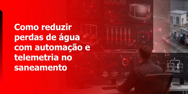 Telemetria para redução de perdas com monitoramento de pressão, vazão, nível e alarmes no saneamento
